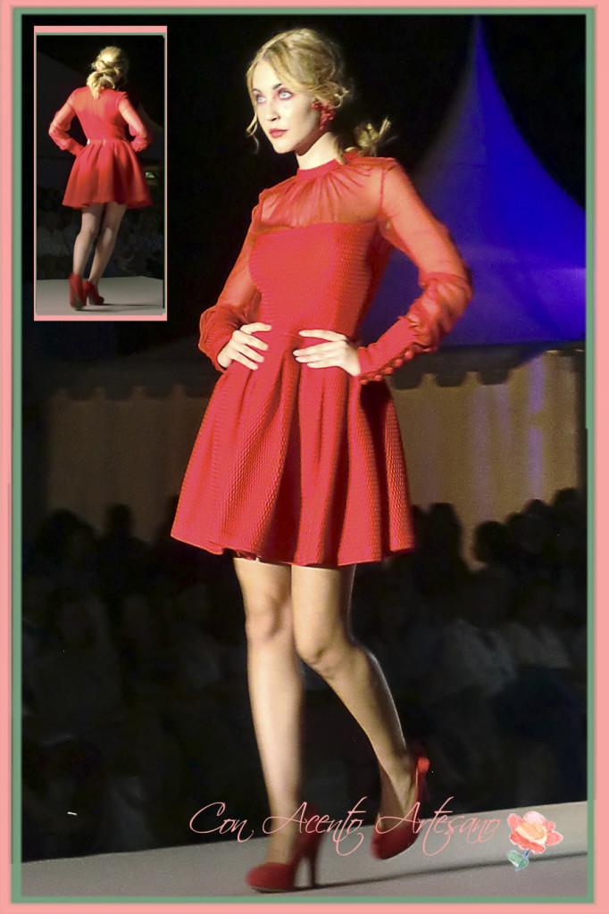 Vestido rojo de Maria Avila en Pasarela Pura Moda 2014